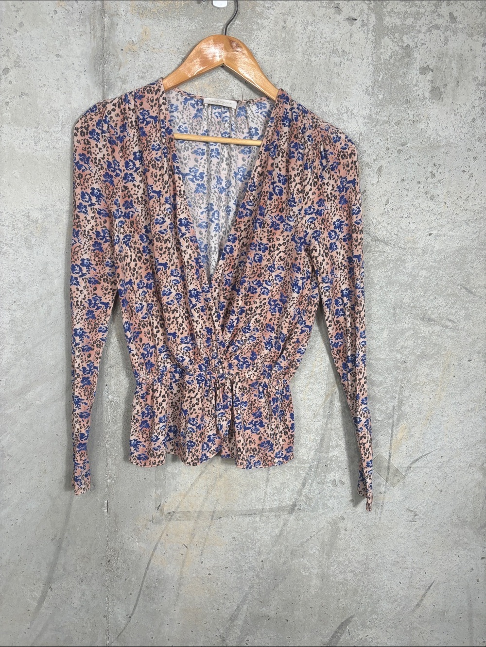 Ramy Brook Floral V-Neck Long Sleeve Top -